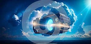 Cloud Network Solution computing big data center, futurist infrastructure generative ai digital