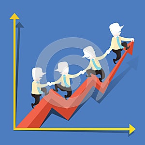 Illustration concept of cooperation performance grow