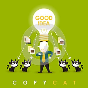 Illustration concept of copycat