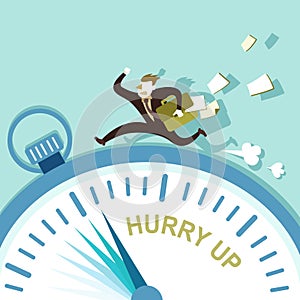 Illustration concept of hurry up