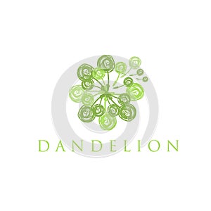 Illustration of concept logo of dandelion.