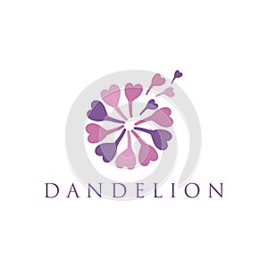 Illustration of concept logo of dandelion.