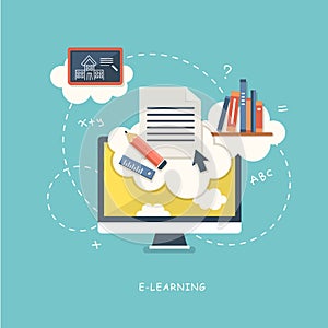 Illustration concept for online education