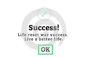 Illustration concept of restarting life or life reset. Success resetting a new life photo