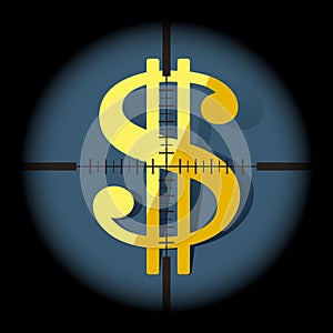 Illustration concept of targeting money