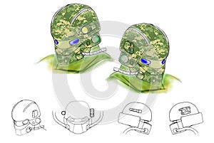 Illustration of conceptual future helmet