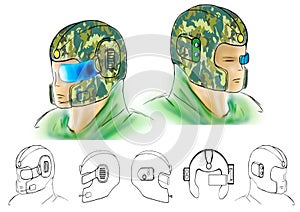 Illustration of conceptual future helmet