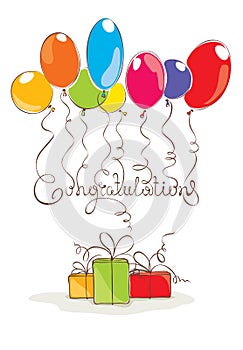 Illustration -- Congratulation with balloons