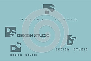 illustration consisting of a design studio logo template