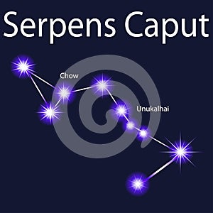 constellation Serpens Caput with stars Unukalhai, photo