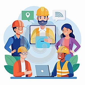 illustration of construction online discussion