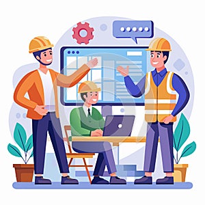 illustration of construction online discussion