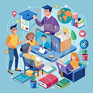 illustration of construction online discussion