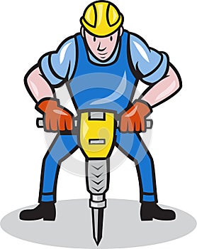 Construction Worker Jackhammer Pneumatic Drill