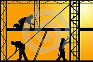 Illustration of construction workers