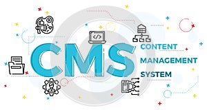 Illustration of content management system concept