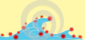 Illustration about corona virus wave