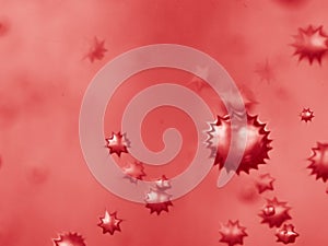Illustration Coronavirus 2019 or COVID-19 flu outbreak  on red tone