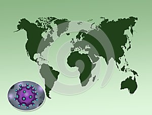 Illustration of coronavirus alert worldwide