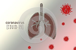 Illustration of the Coronavirus cells and lungs