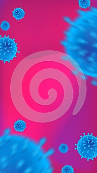 Abstract baground with illustrated model of coronavirus