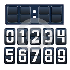 illustration of a countdown timer, mechanical scoreboard