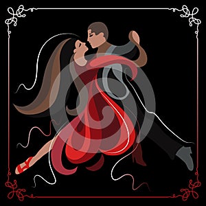 Illustration of a couple dancing the tango 3