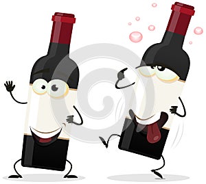 Happy And Drunk Red Wine Bottle Character photo