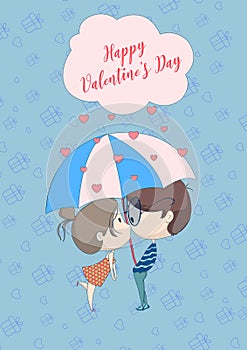 Illustration Couple Love Romance Valentines Day