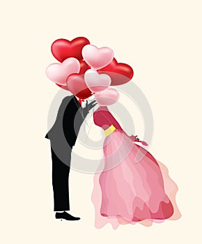 illustration of a couple on valentines day