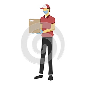 illustration of courier divery clip art