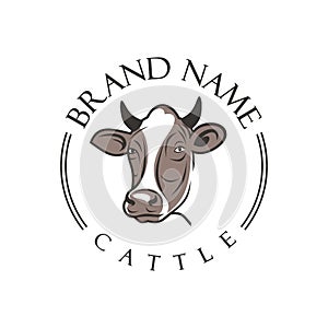 Cattle farm simple logo photo