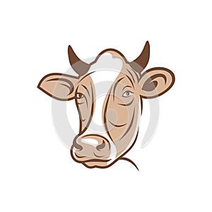 Cow head illustration.