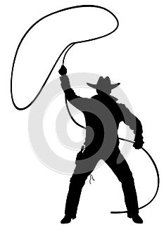 Illustration of cowboy with lasso