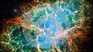 An Illustration of Crab Nebula in Outer Space