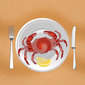 Crab in the plate photo
