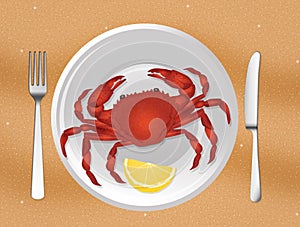 Crab in the plate photo