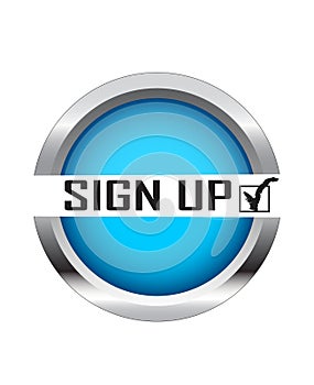 Illustration Creative design sign up web button on white background