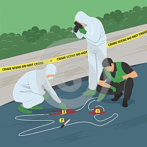 Crime Scene Investigation Vector Illustration