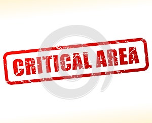 Critical area red text stamp
