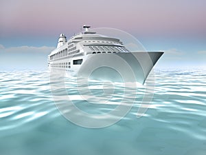 Illustration of cruise ship at sea photo