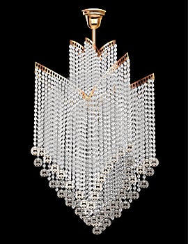 Illustration  crystal chandelier on a dark background