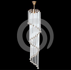 Illustration  crystal chandelier on a dark background