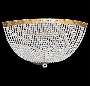 Illustration  crystal chandelier in the shape of a dome on a dark background
