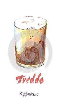 Illustration of cup of Freddo cappuccino