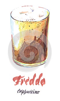 Illustration of cup of Freddo cappuccino