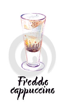 Illustration of cup of Freddo cappuccino