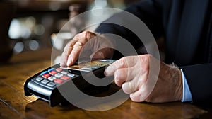 Illustration of a Customer Making a Modern Payment Transaction Using Contactless Technology