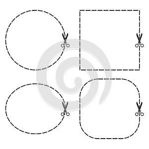 Illustration of a cut out coupon with scissors vector