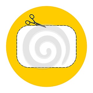 Illustration of a cut out coupon with scissors vector